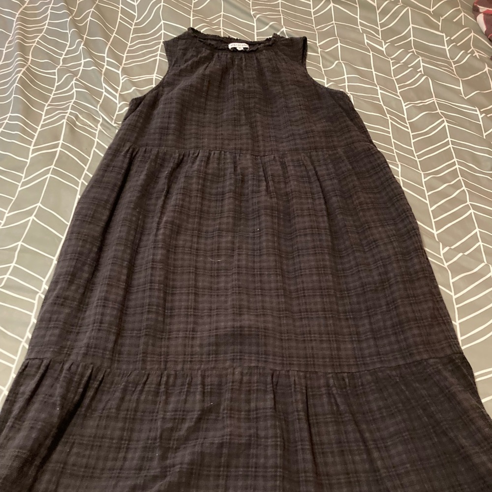 State of Grace Black Plaid midi dress